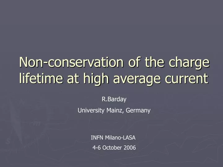 non conservation of the charge lifetime at high average current