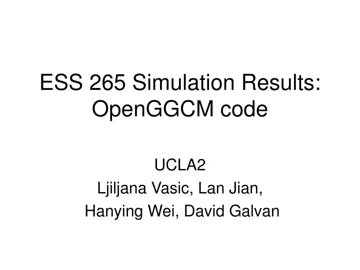 ess 265 simulation results openggcm code