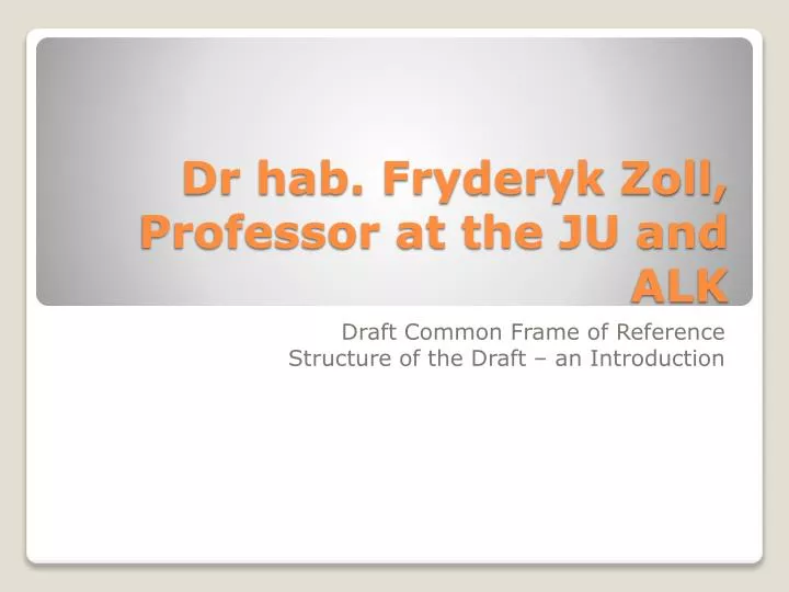dr hab fryderyk zoll professor at the ju and alk