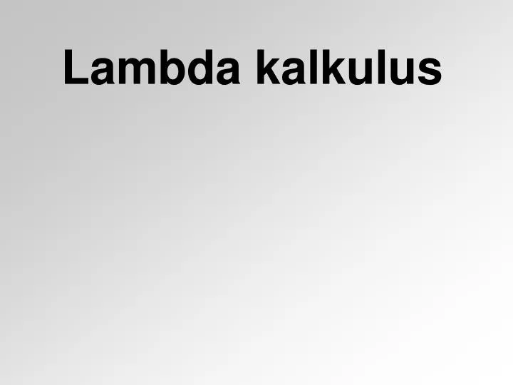 lambda kalkulus