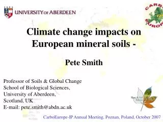 Climate change impacts on European mineral soils -
