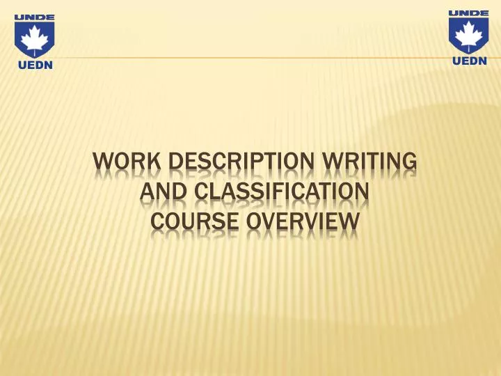 work description writing and classification course overview