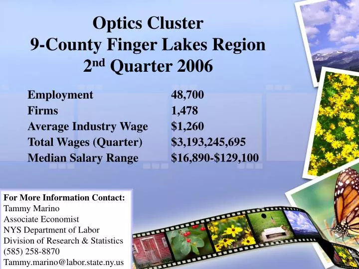 optics cluster 9 county finger lakes region 2 nd quarter 2006