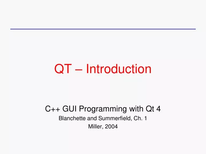 qt introduction