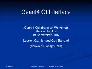 Geant4 Qt Interface
