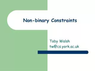 Non-binary Constraints