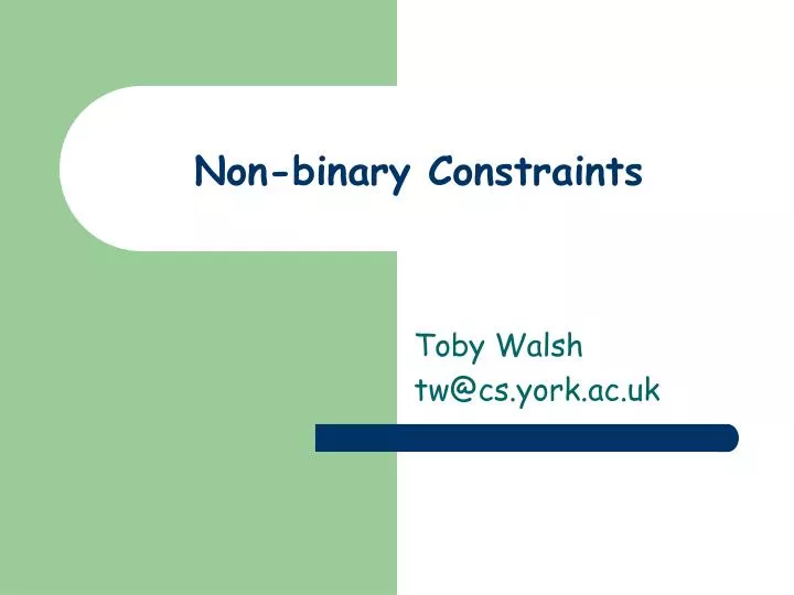 non binary constraints