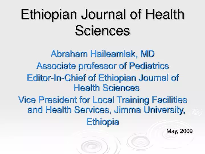 ethiopian journal of health sciences