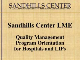 Sandhills Center LME
