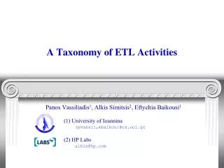 A Taxonomy of ETL Activities