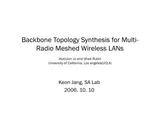 Keon Jang, SA Lab 2006. 10. 10