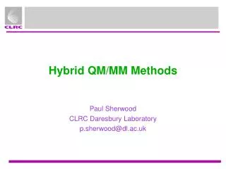 Hybrid QM/MM Methods