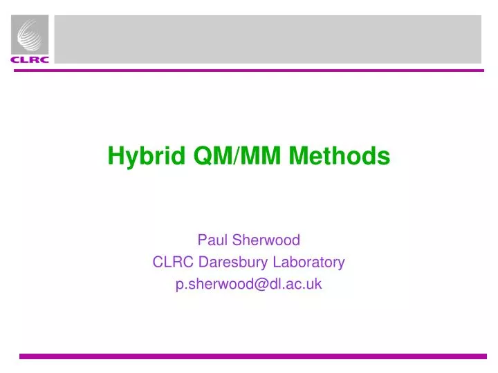 hybrid qm mm methods