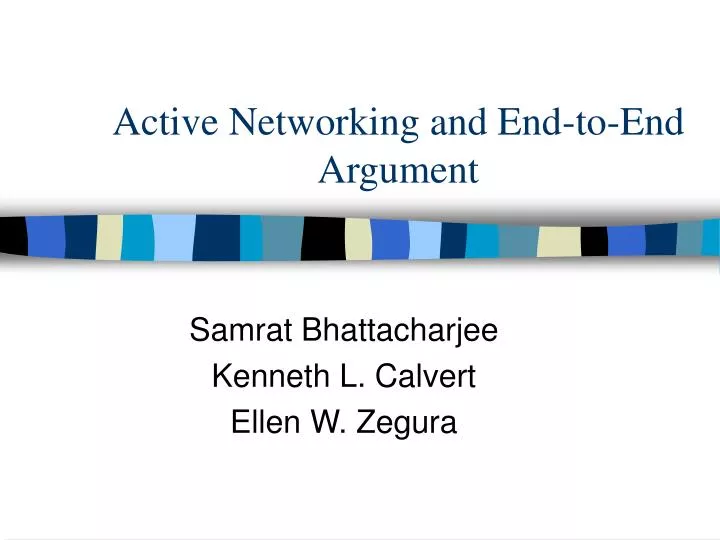 active networking and end to end argument