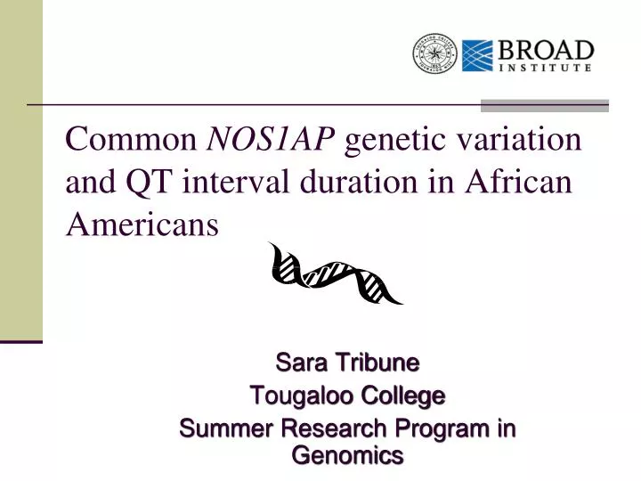 common nos1ap genetic variation and qt interval duration in african americans