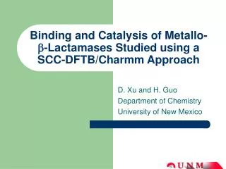 Binding and Catalysis of Metallo- b -Lactamases Studied using a SCC-DFTB/Charmm Approach