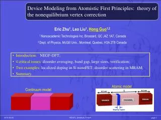 Device Modeling from Atomistic First Principles: theory of the nonequilibrium vertex correction