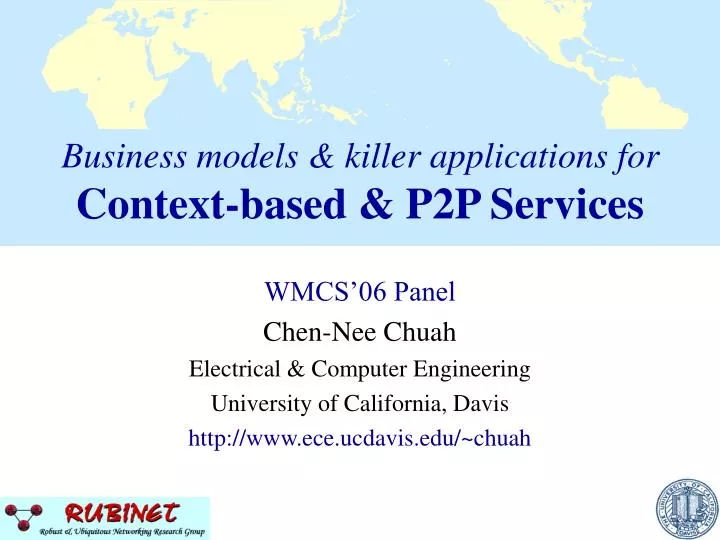 business models killer applications for context based p2p services