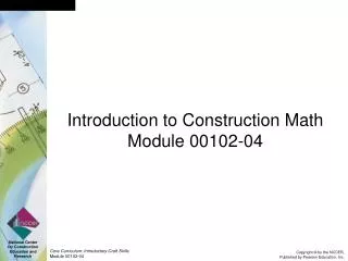Introduction to Construction Math Module 00102-04