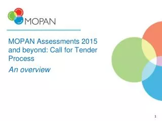 MOPAN Assessments 2015 and beyond: Call for Tender Process An overview