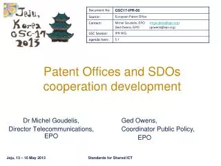 Patent Offices and SDOs cooperation development