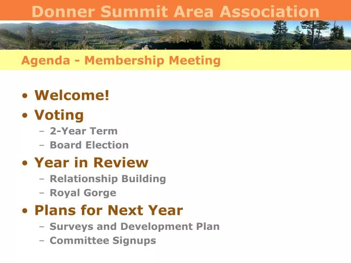 agenda membership meeting