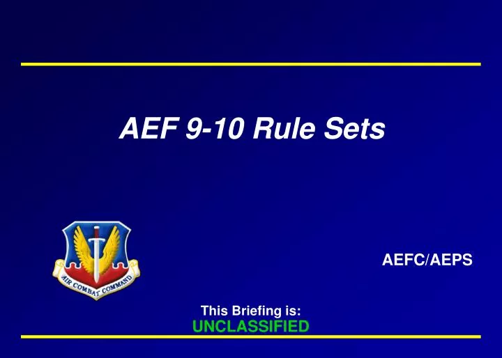 aef 9 10 rule sets