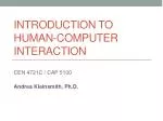 Introduction to Human-Computer Interaction - slide 1