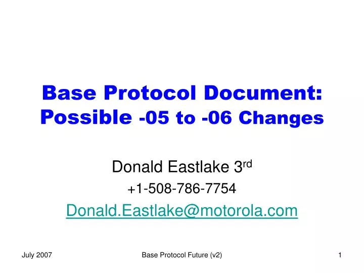 base protocol document possible 05 to 06 changes
