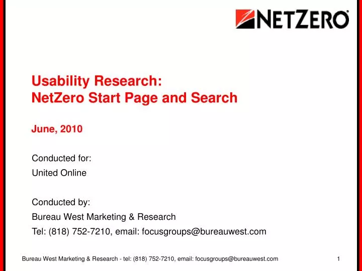 usability research netzero start page and search june 2010