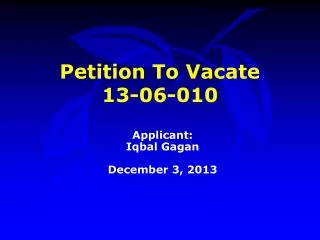 Petition To Vacate 13-06-010