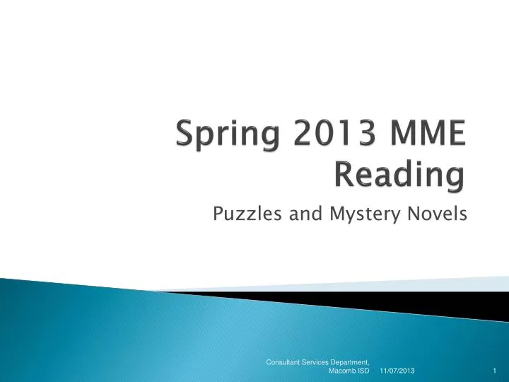 spring 2013 mme reading