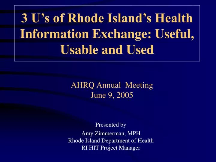 ahrq annual meeting june 9 2005