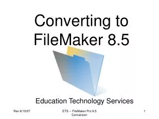 Converting to FileMaker 8.5