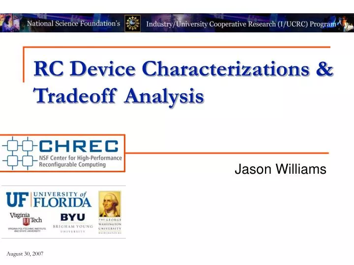 rc device characterizations tradeoff analysis