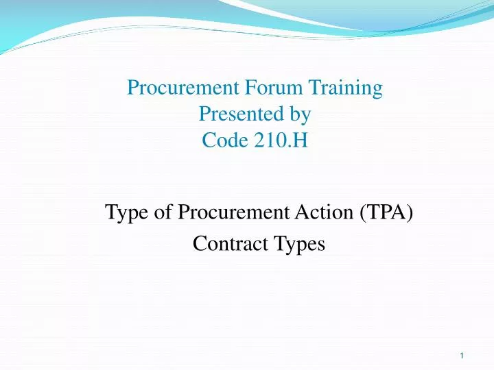 procurement forum training presented by code 210 h