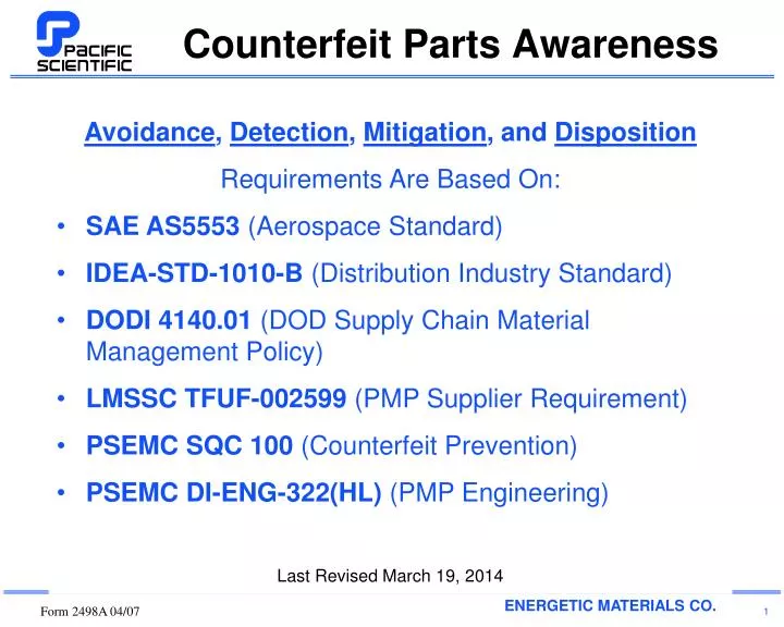 counterfeit parts awareness