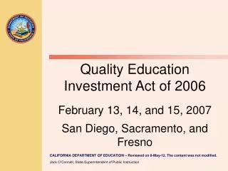 Quality Education Investment Act of 2006 (QEIA)