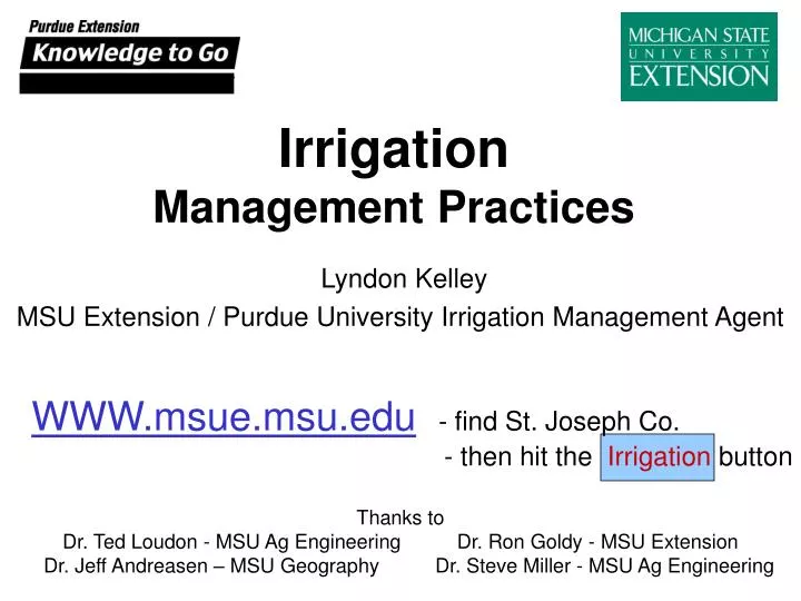 irrigation management practices