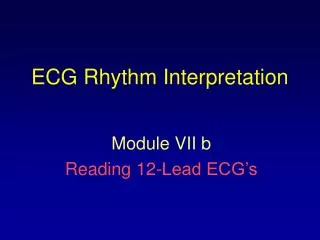 ECG Rhythm Interpretation