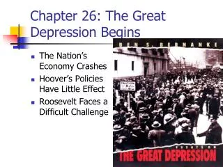 Chapter 26: The Great Depression Begins