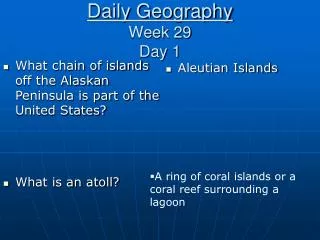 Daily Geography Week 29 Day 1