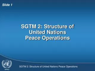 SGTM 2: Structure of United Nations Peace Operations