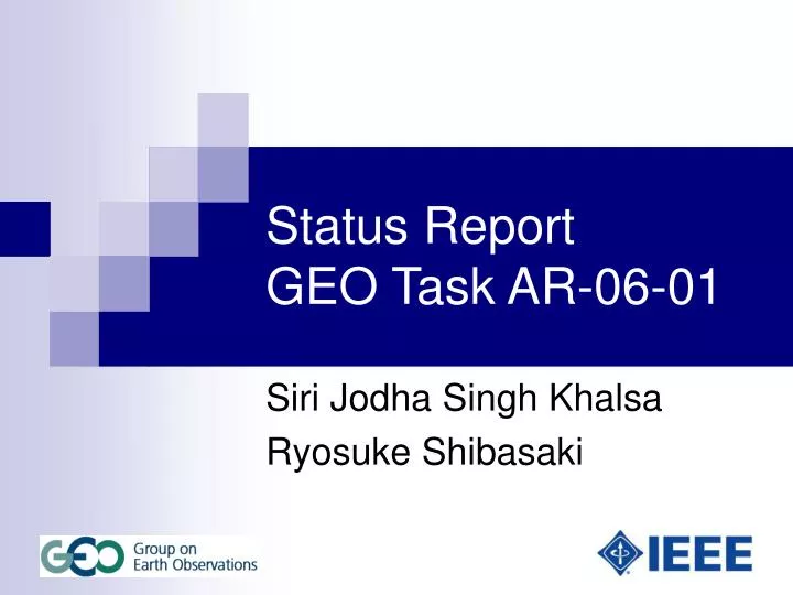 status report geo task ar 06 01