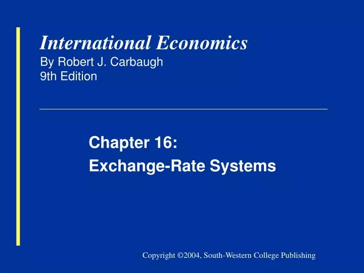 international economics by robert j carbaugh 9th edition