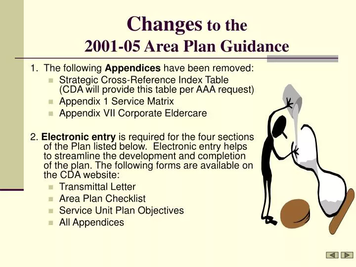 changes to the 2001 05 area plan guidance