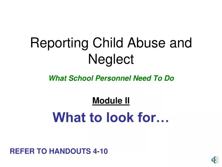 reporting child abuse and neglect