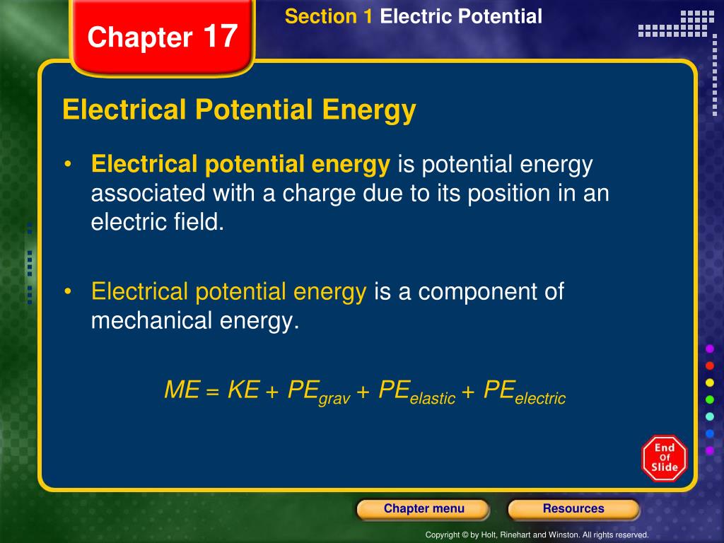 PPT - Electrical Potential Energy PowerPoint Presentation, free ...