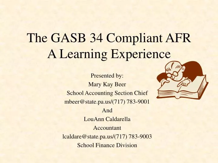 the gasb 34 compliant afr a learning experience