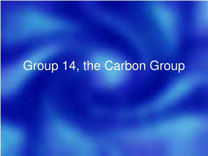 group 14 the carbon group
